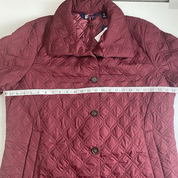 Lands End Womens Primaloft Packable‎ Jacket Size 18 Burgundy Quilted Barn New - Picture 5 of 16